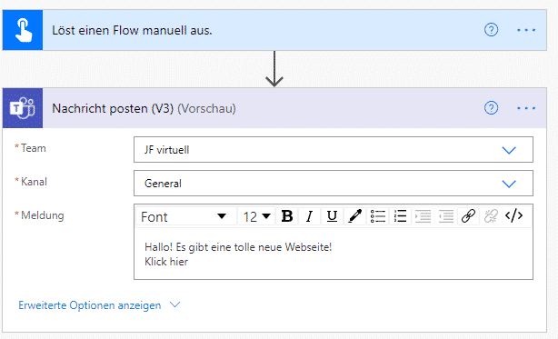 MS Power Automate Flow Auslösung