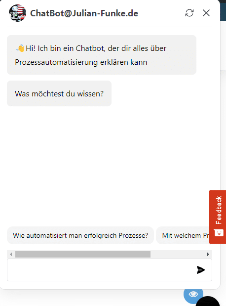 ChatBot auf www.julian-funke.de